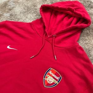 Y2K Nike Arsenal FC Soccer Hoodie Red Size XL